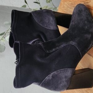 Sole Society Black Ankle Booties with Chunky Heel